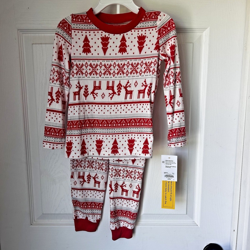 Christmas Pajamas Unisex Kids‎ 4 Holiday Jammies For Your Families Reindeer BxJ